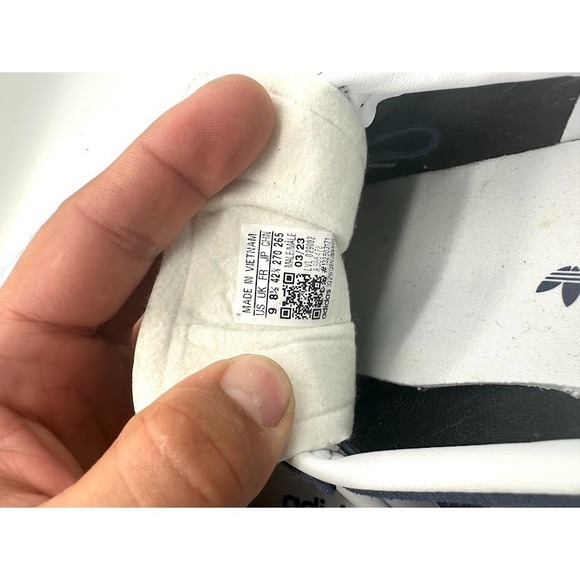 Adidas Gazelle Navy White Suede Sneakers Men Size 9 Classic Casual Shoes - Picture 9 of 9